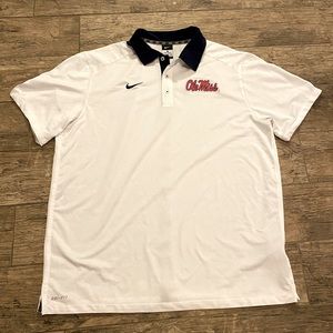 Nike Ole Miss men’s polo size XL Rebels White and Blue